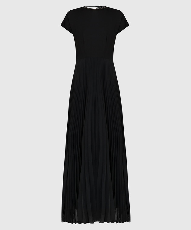 Peserico Чорна сукня-плісе з ланцюжками S0215600PA1940