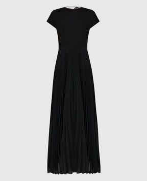 Peserico Черное платье-плиссе с цепочками S0215600PA1940