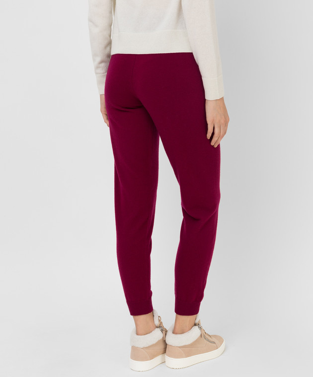 Be Florence Patterned fuchsia cashmere joggers F2112 image 4