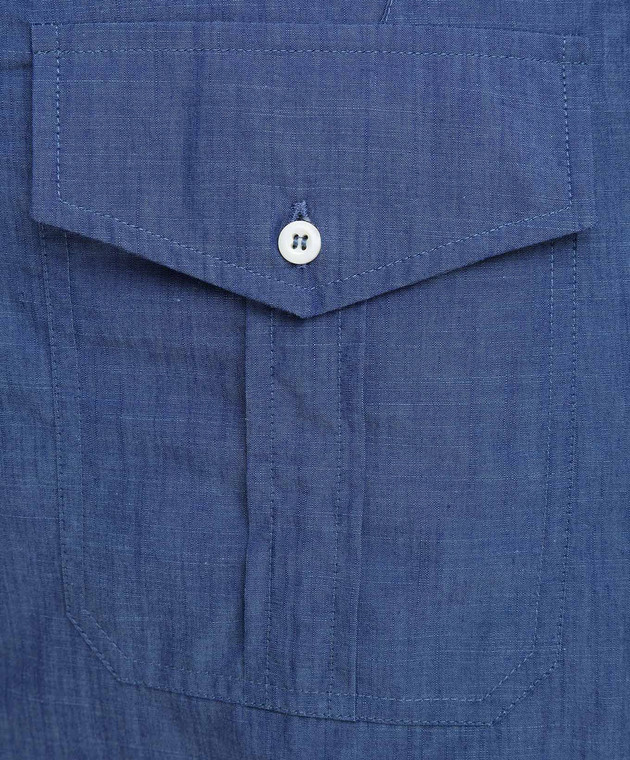 Brunello Cucinelli Синяя рубашка MW6463009 изображение 5