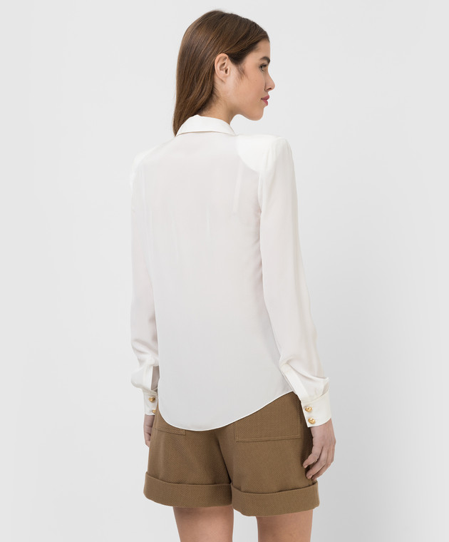 Balmain Молочна шовкова блуза XF1HS050SB01 зображення 4