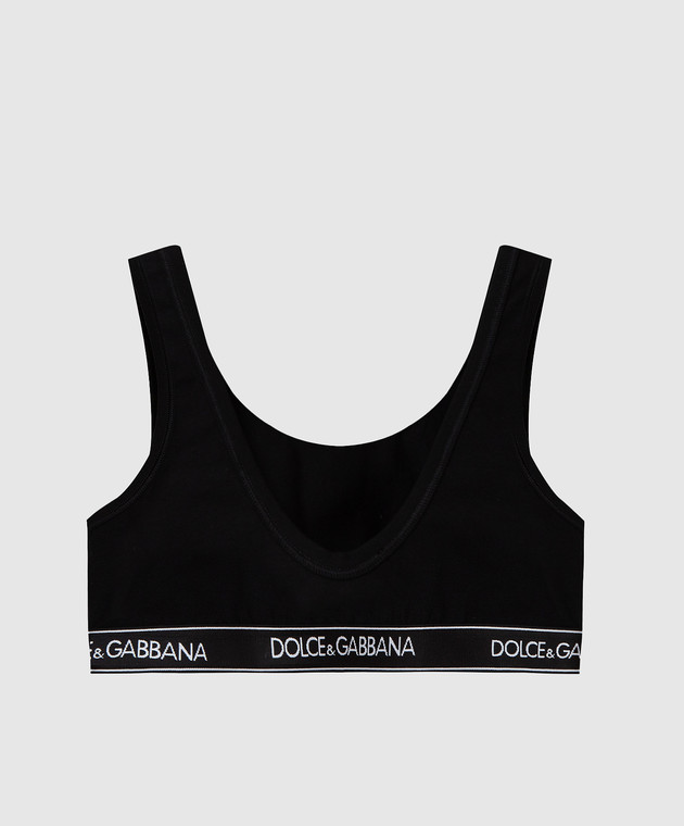 Dolce&Gabbana Черный топ с узором логотипа O1B30TFUEEY изображение 2