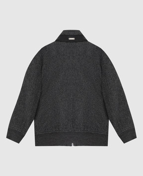 Stefano Ricci Детская серая куртка из кашемира YUJ7400040C0002A