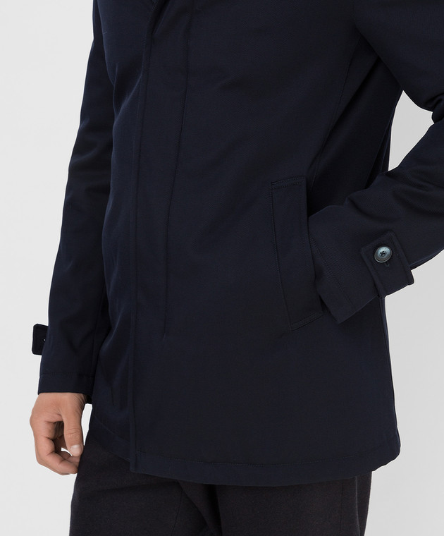 Herno Темно-синяя куртка из  шерсти с мехом бобра IM0262U33186 изображение 5