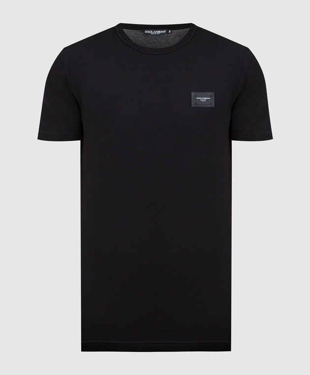 Dolce&Gabbana Чорна футболка з логотипом G8KJ9TFU7EQ