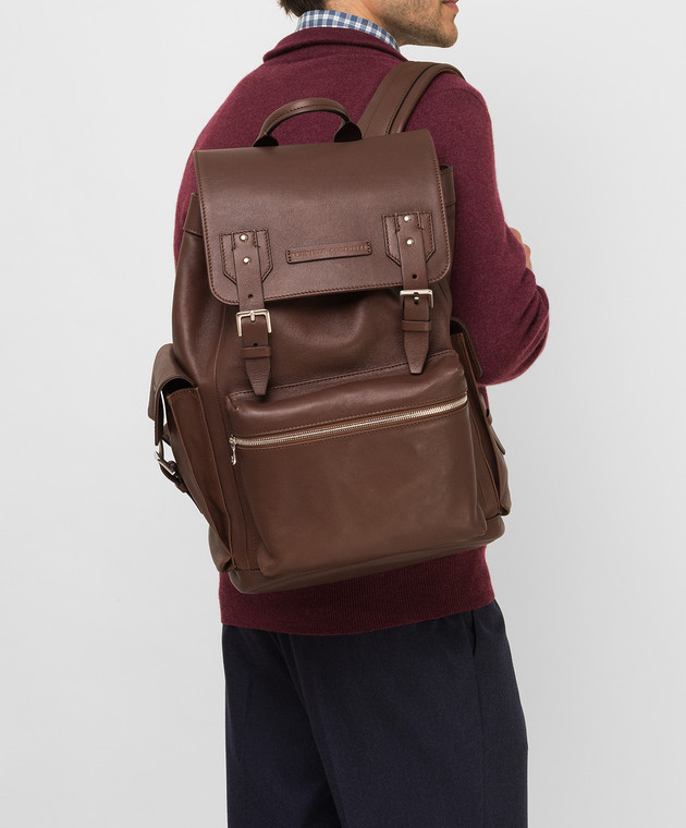 Brunello Cucinelli Шкіряний рюкзак в вінтажному стилі MBIAU356 зображення 2