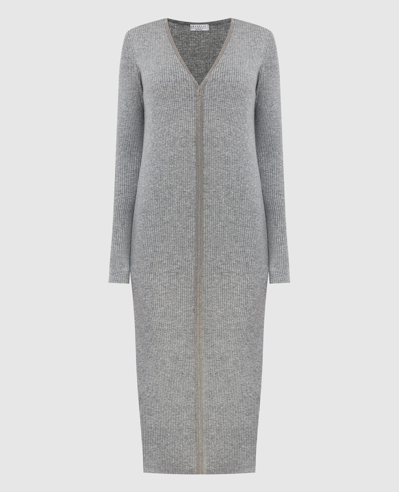 Light gray cashmere dress with chains