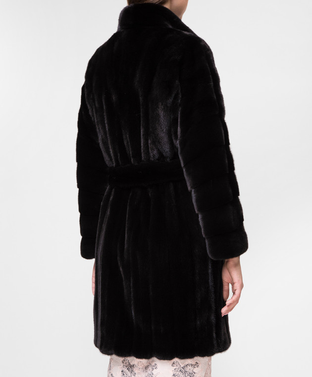 Real Furs House Чорне хутряне пальто TB5253842 зображення 4