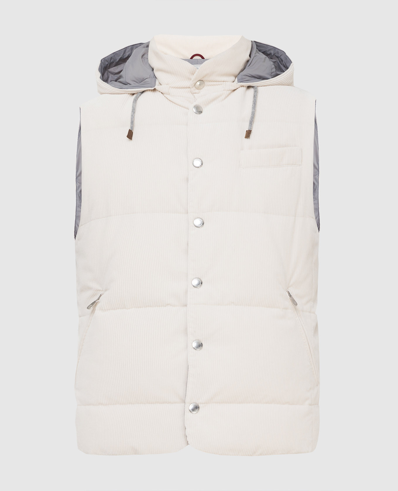 

Светло-бежевый вельветовый пуховый жилет, Жилеты