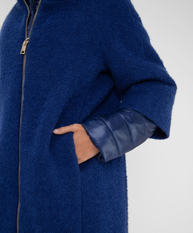Herno Синее комбинированное  пальто CA0377D33159 изображение 5