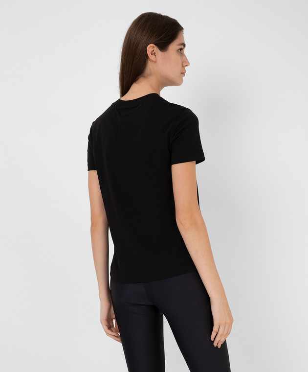 Versace Jeans Couture Черная футболка с принтом логотипа 71HAHF00CJ00F изображение 4