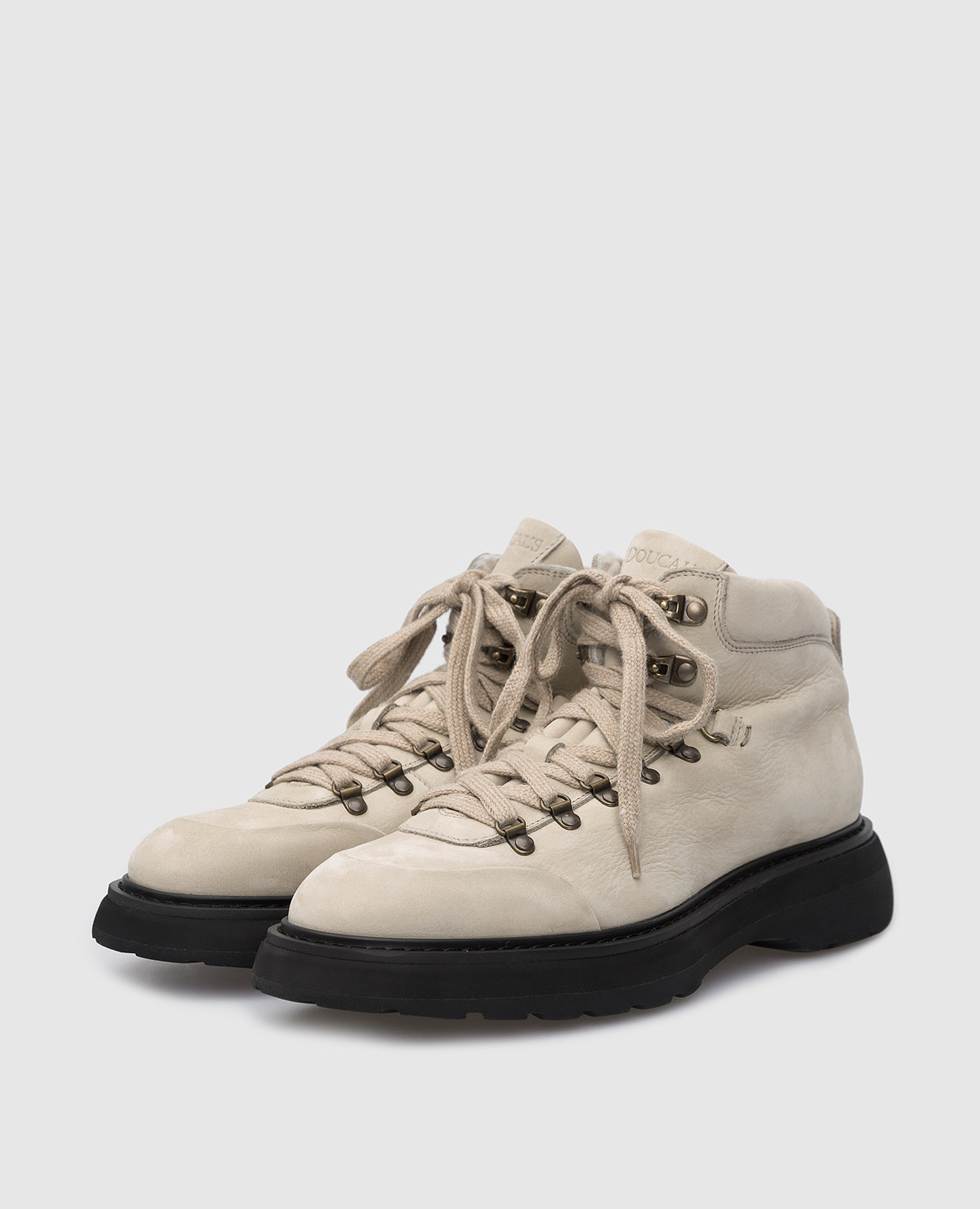Doucal's Светло-бежевые кожаные ботинки на меху DD8510STOCUM200 изображение 3