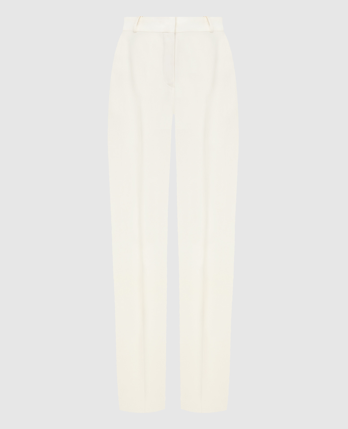 Светло-бежевые брюки из шелка и шерсти
