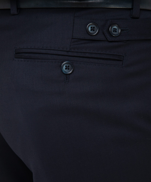 Dolce&Gabbana Темно-синие брюки из шерсти GY6IETFUBFA изображение 5