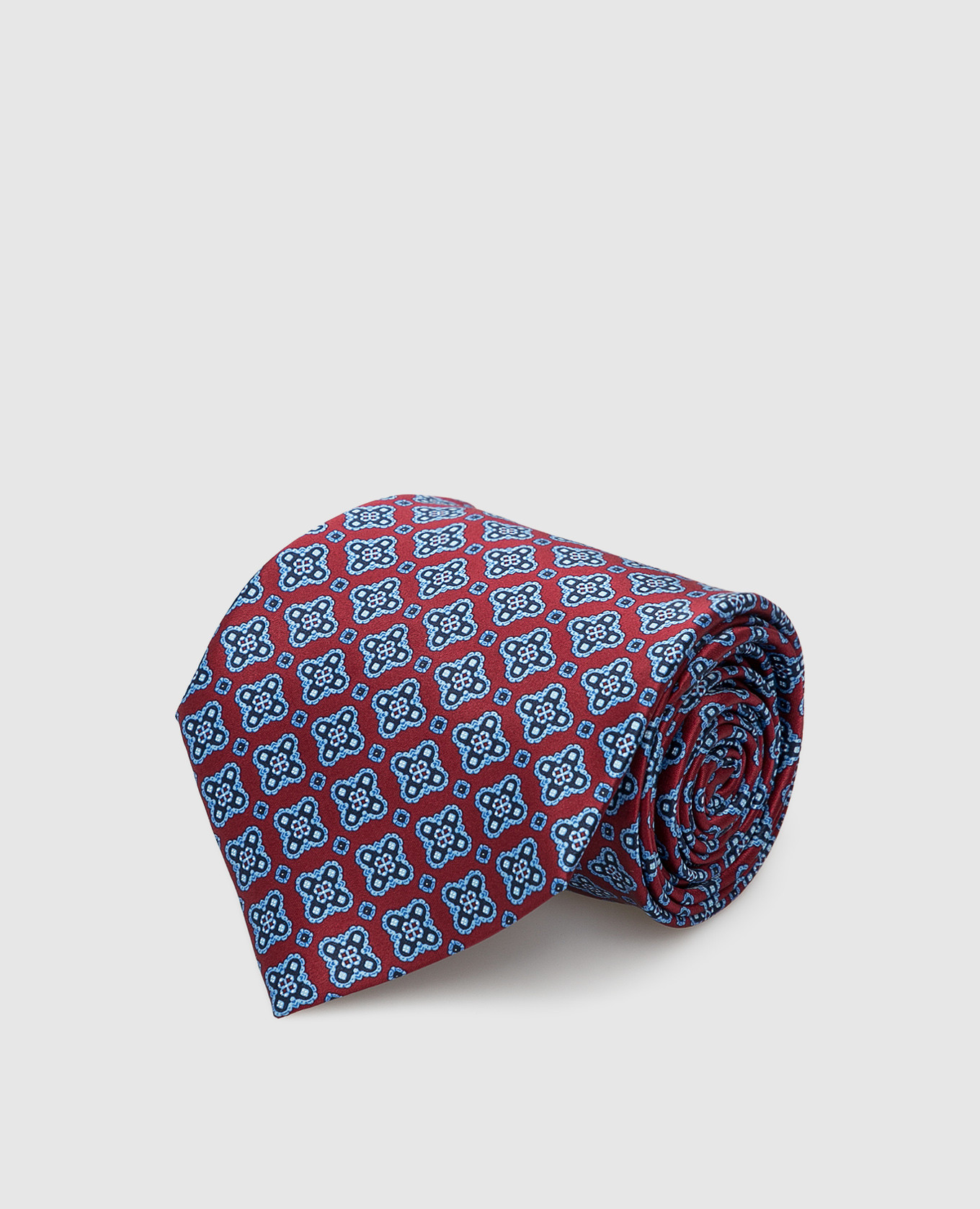 Бордовий шовковий галстук в візерунок