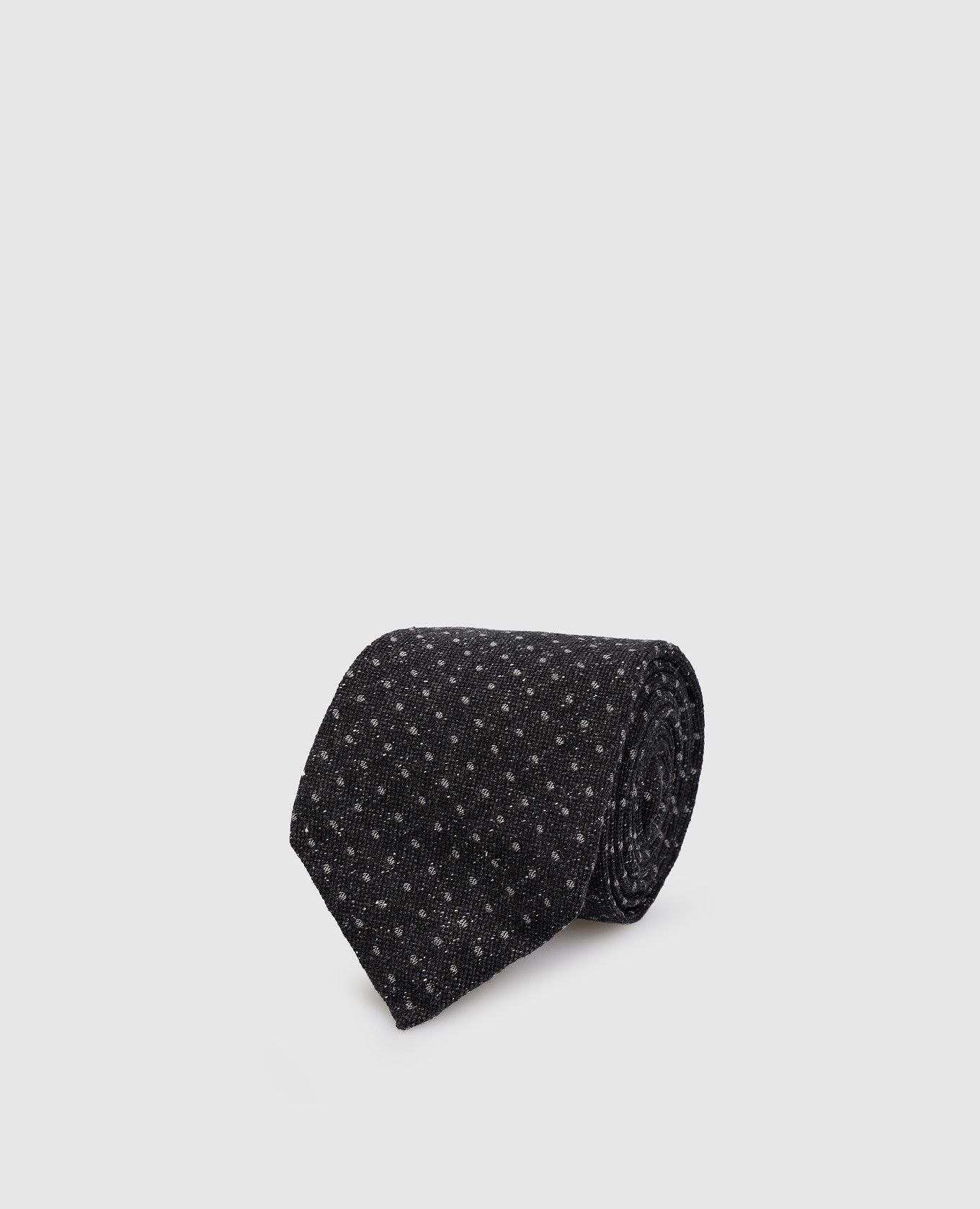 Темно-серый галстук из шелка и шерсти