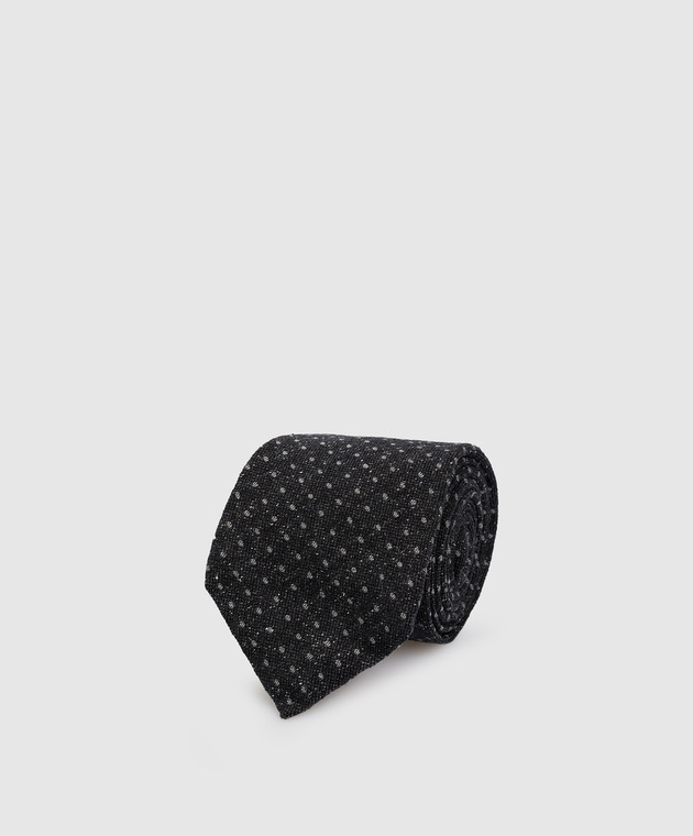 ISAIA Темно-сіра краватка з шовку і вовни CRV007CV52B