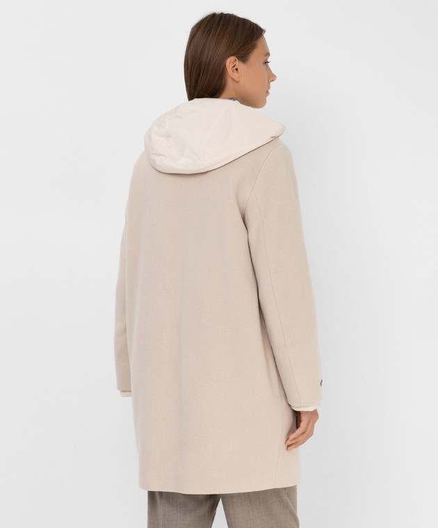 Peserico Світло-бежеве пальто з вовни і кашеміру S200858433A зображення 4