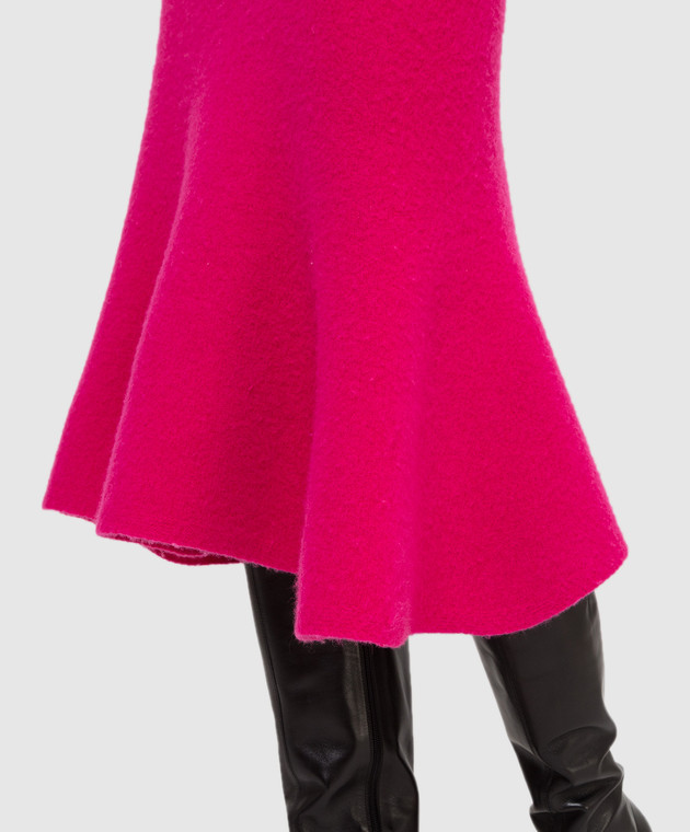 Lanvin Малиновая юбка годе из шерсти и кашемира RWST0016K001 изображение 5