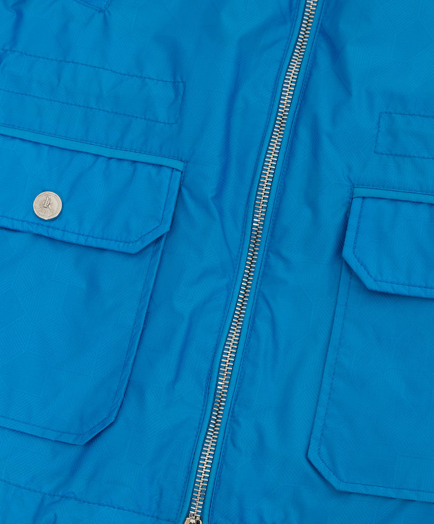 Stefano Ricci Детская светло-синяя куртка в узор YDJ8200060HN0036 изображение 3