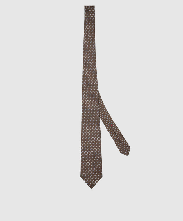 ISAIA Коричневый галстук из шелка CRV007CV46E изображение 3