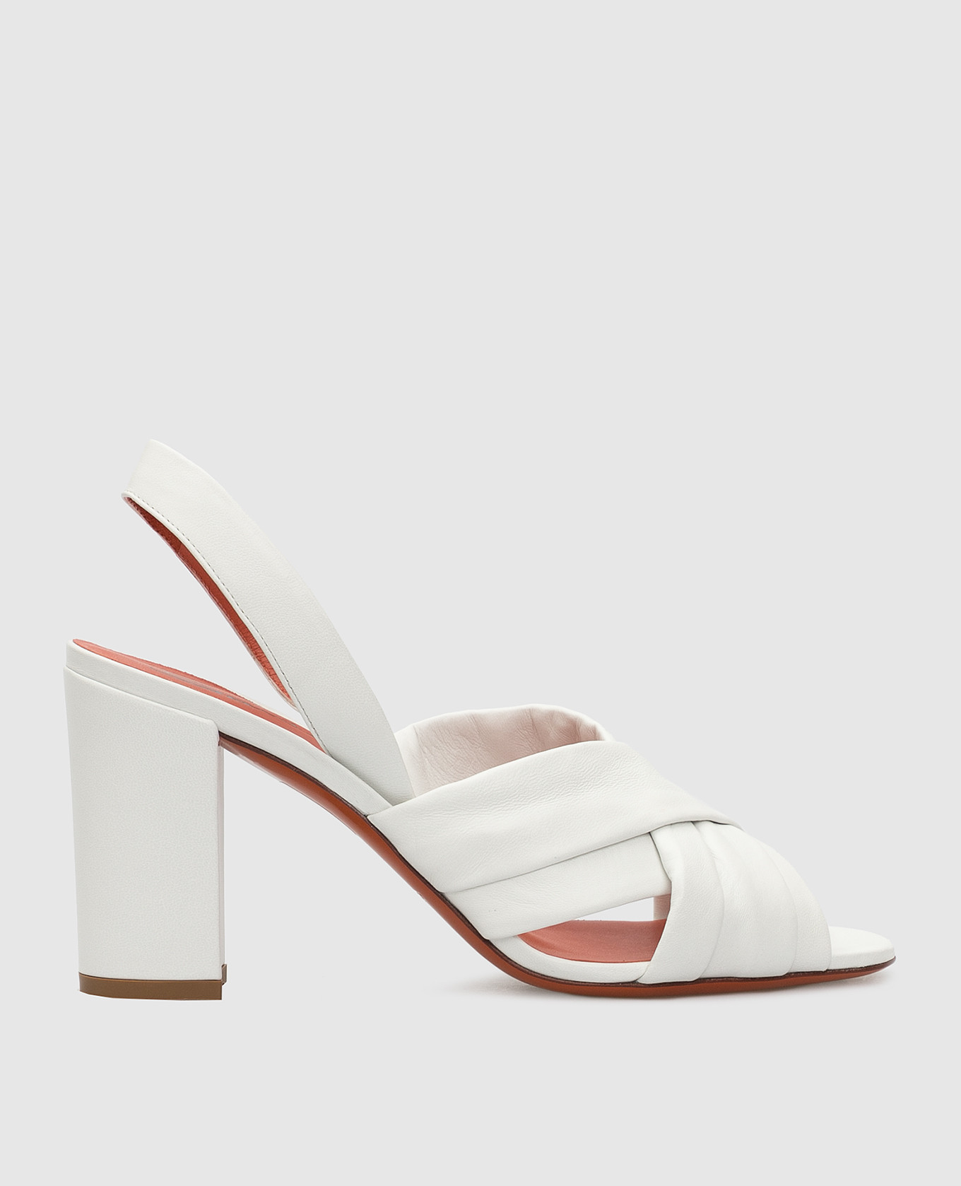 

Белые кожаные босоножки Santoni, Белый, Босоножки