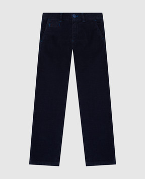 Stefano Ricci Детские темно-синие вельветовые брюки YUT7200080BAR010