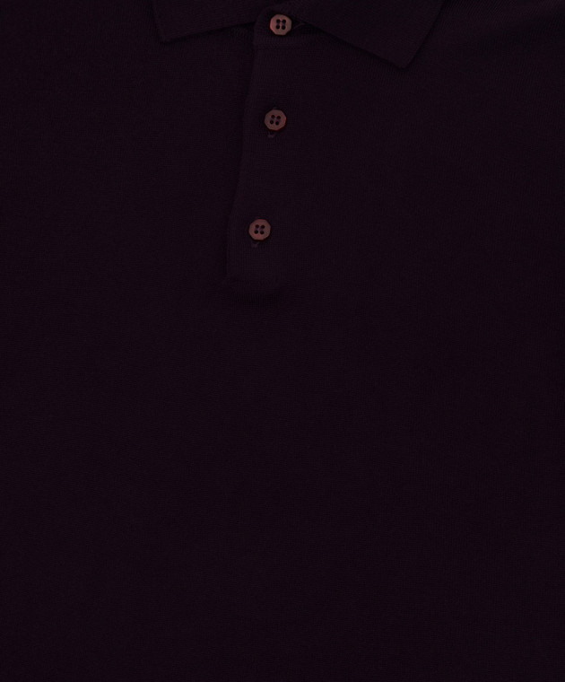 Stefano Ricci Дитяче темно-фіолетове поло з вовни зі шкірою крокодила KY07005PJ3Y17401 зображення 3