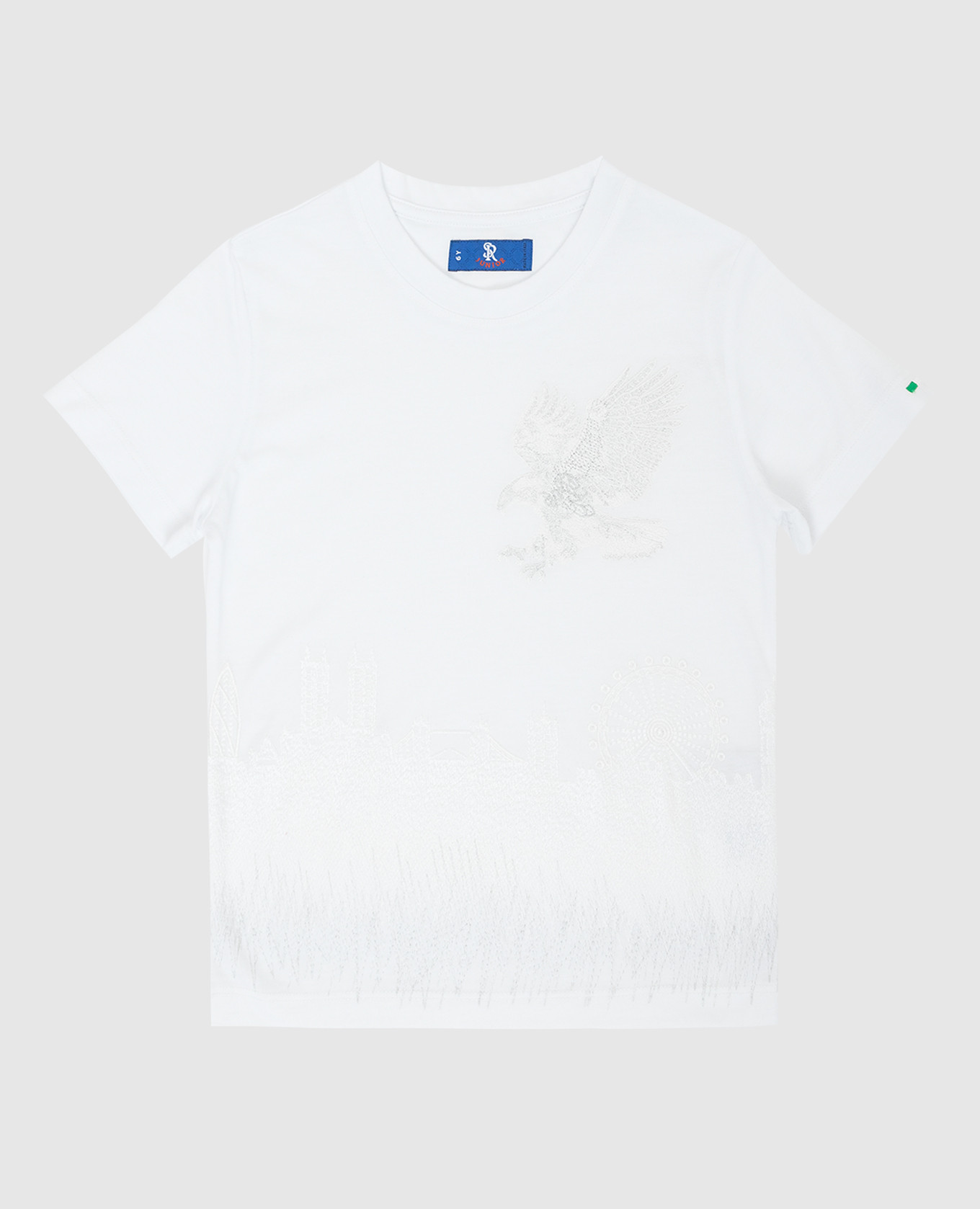 Children's white t-shirt with embroidery