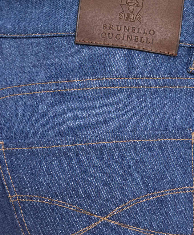 Brunello Cucinelli Синие джинсы из льна MH229D2210 изображение 5