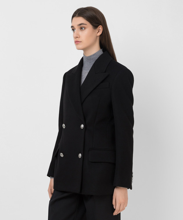 Alexander McQueen Double-breasted wool and cashmere coat with corseted back 677531QKAAC image 3