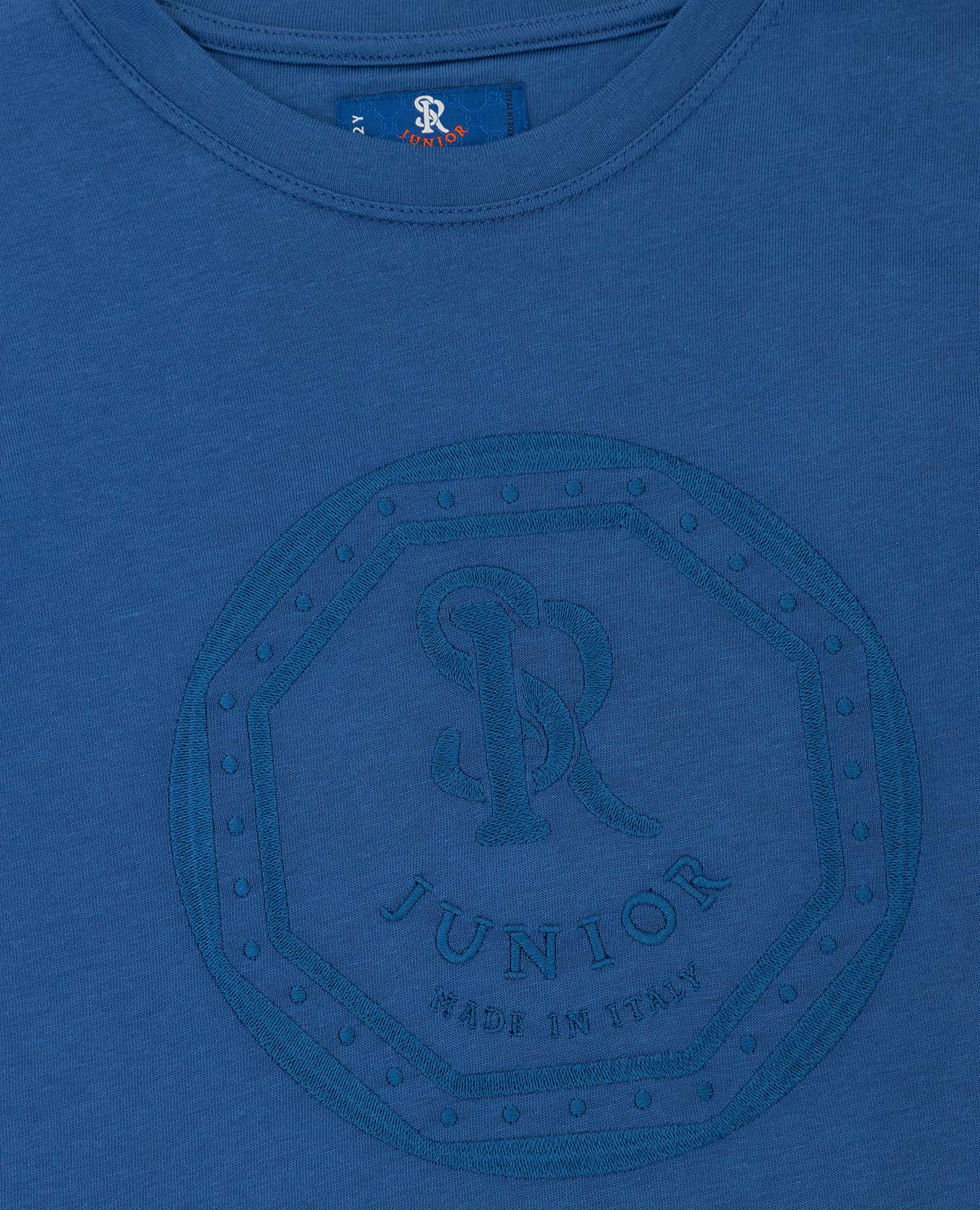 Stefano Ricci Детская синяя футболка с вышивкой монограммы YNH6400010803 изображение 3