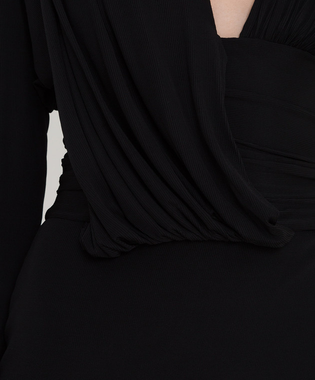 Balmain Платье мини с драпировкой и разрезом WF1R9350J191 изображение 5