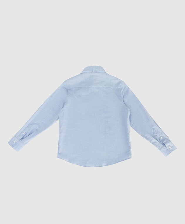 Brunello Cucinelli Дитяча блакитна сорочка з принтом BG671C302C зображення 2