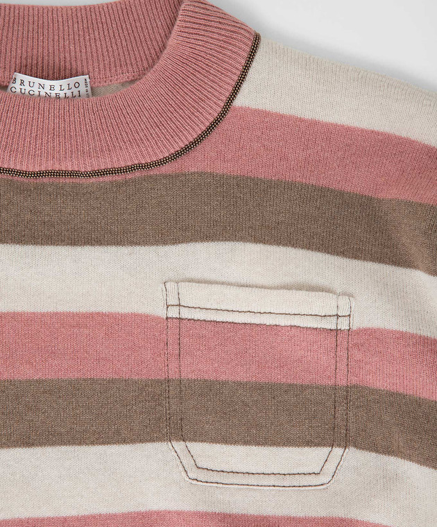 Brunello Cucinelli Детский свитер из шерсти, кашемира и шелка B16M15010C изображение 3