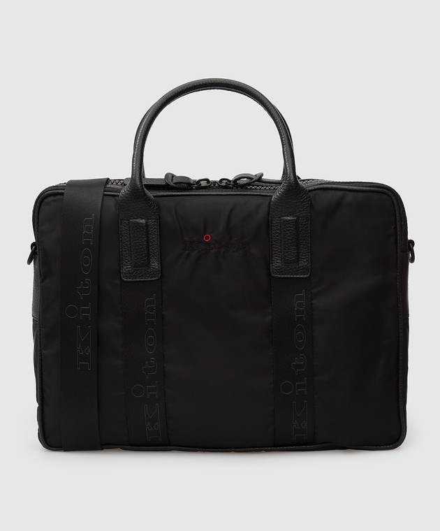 Kiton Черная сумка с вышивкой логотипа UBLAPNN00808