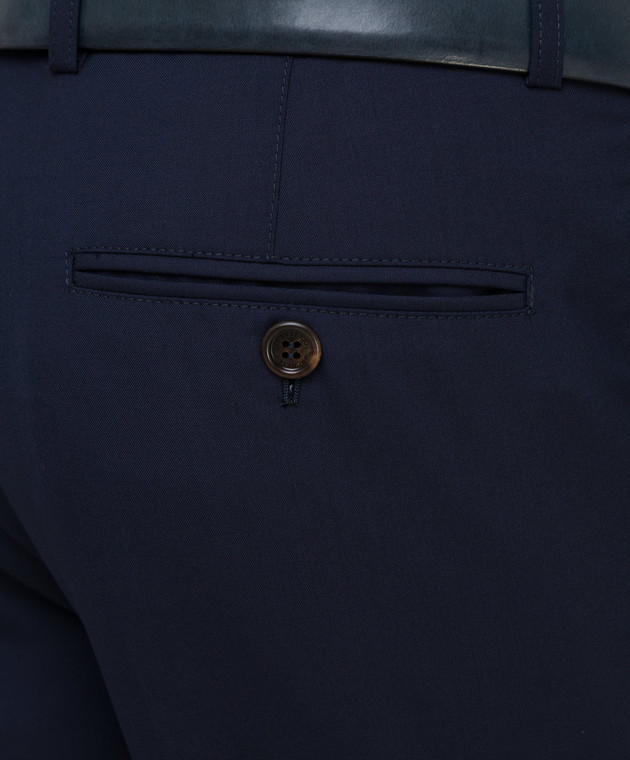 Brunello Cucinelli Темно-синие брюки из шерсти M032PT1150 изображение 5