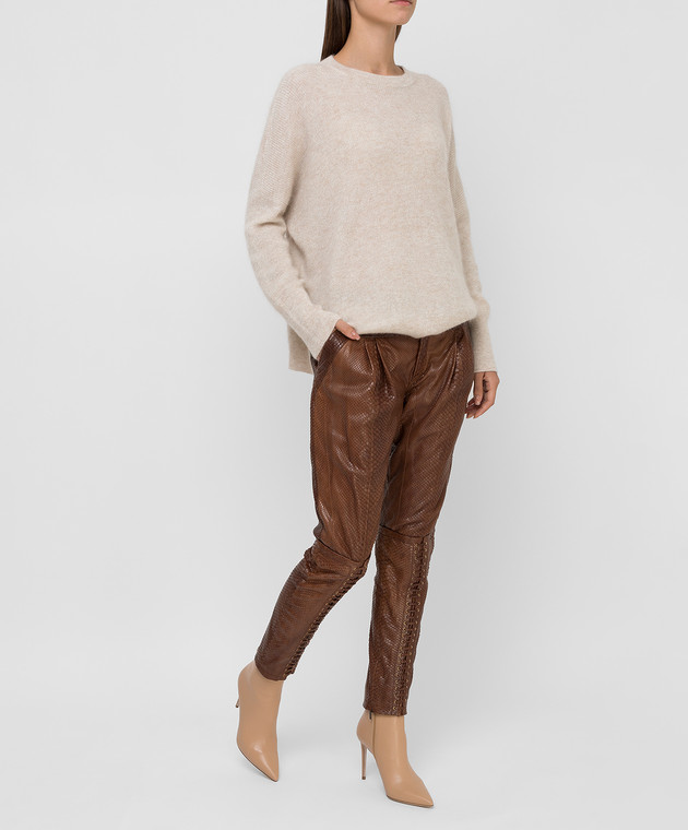 Gucci Brown python skin trousers 264366 image 2