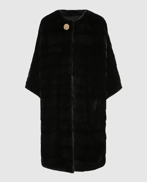 Real Furs House Черная шуба из меха норки TB923