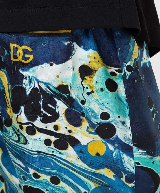 Dolce&Gabbana Шовкові штани в мармуровий принт GV33HTFI175 зображення 5