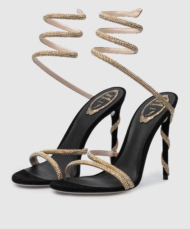 Rene Caovilla Черные босоножки Margot в кристаллы C11339105 изображение 3
