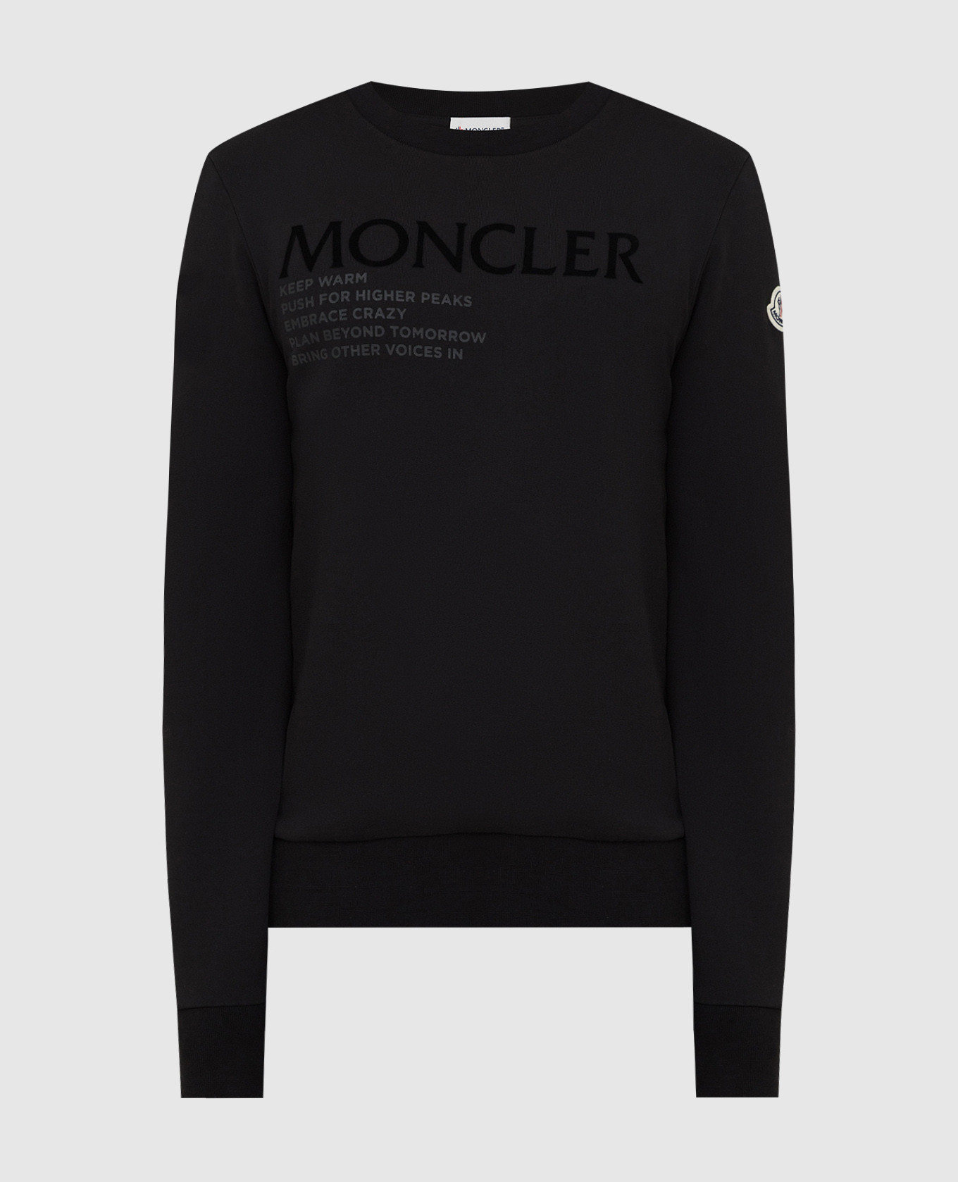 

Свитшот с монохромным принтом Moncler, Черный, Худи и свитшоты