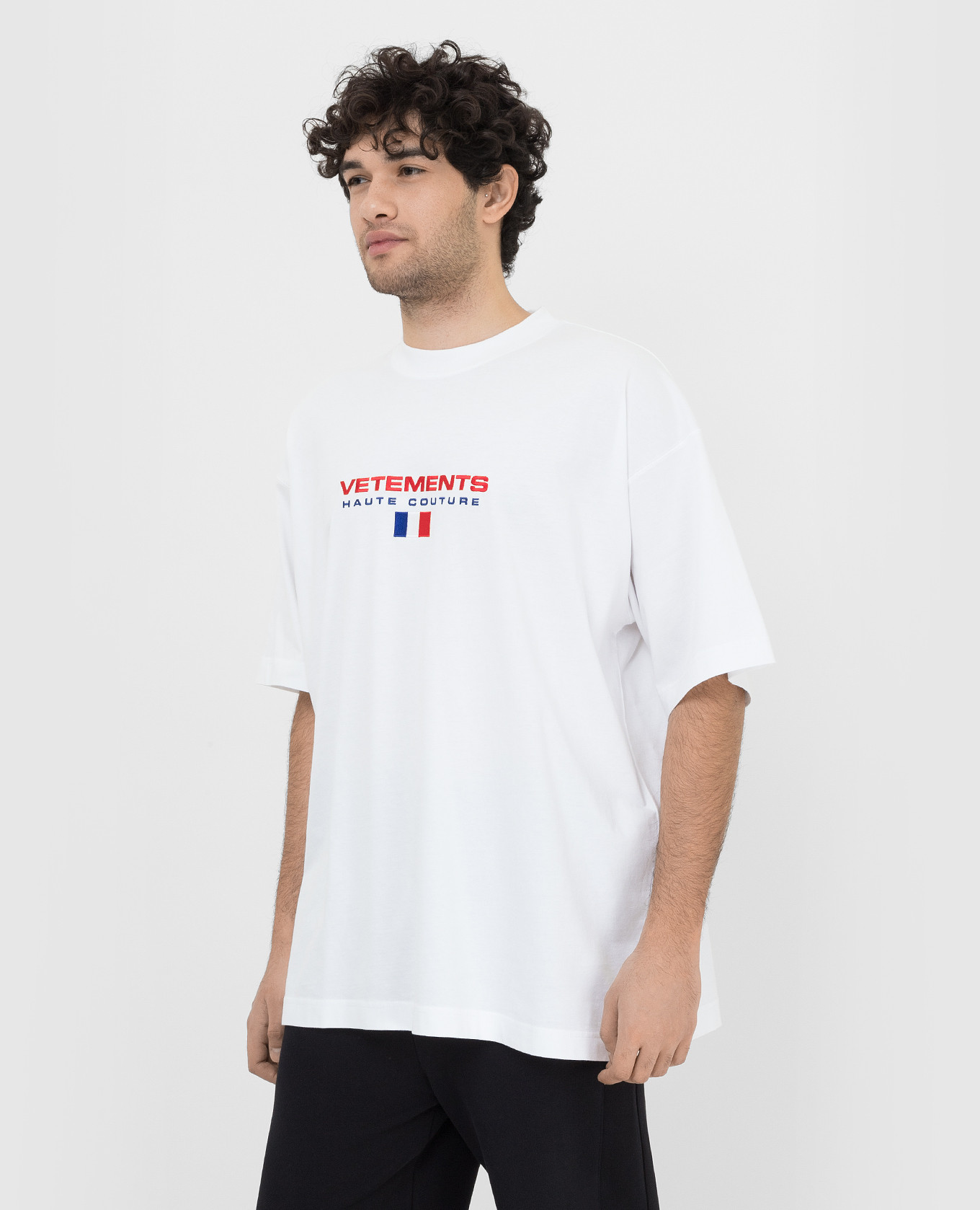 Vetements Белая футболка с вышивкой логотипа UE52TR240Wm изображение 3