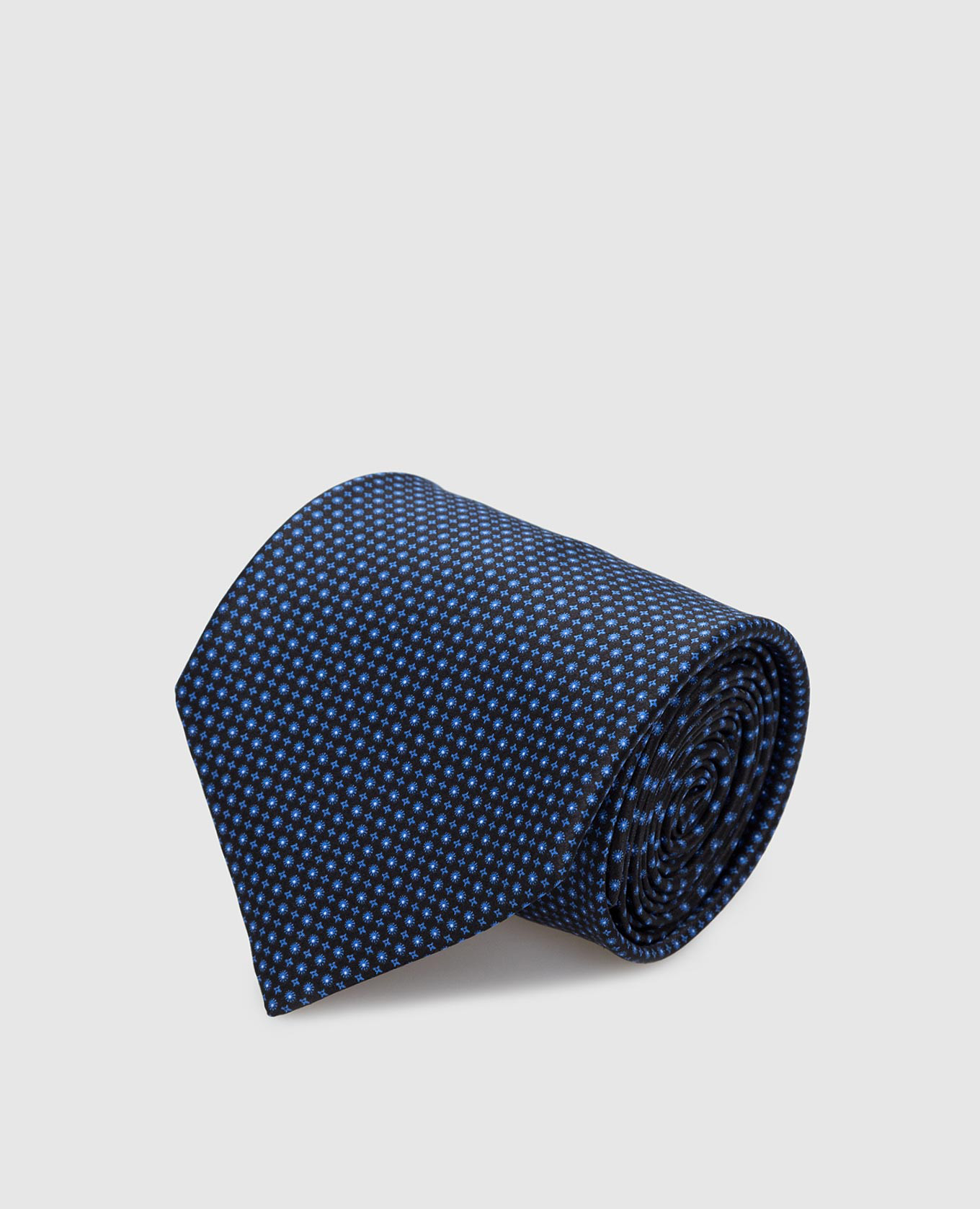 Темно-синий шелковый галстук в узор паттерн