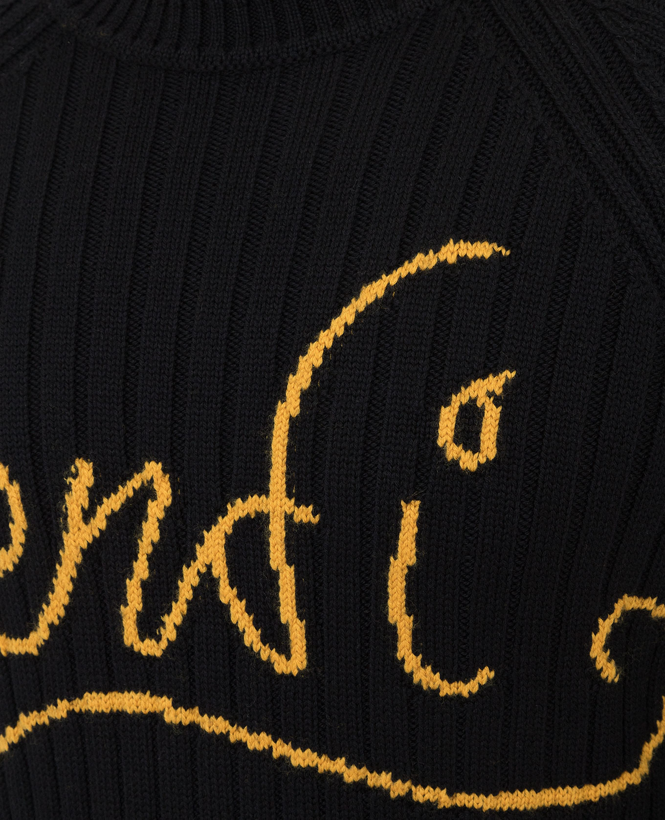 Fendi Черный свитер из шерсти с узором логотипа FZY451AH33 изображение 5