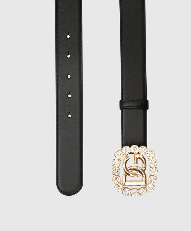 Dolce&Gabbana Кожаный ремень с эмблемой DG и кристаллами BE1481AQ626 изображение 3