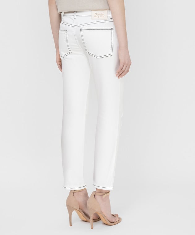 Alexander McQueen Белые джинсы 610473QMAAT изображение 4