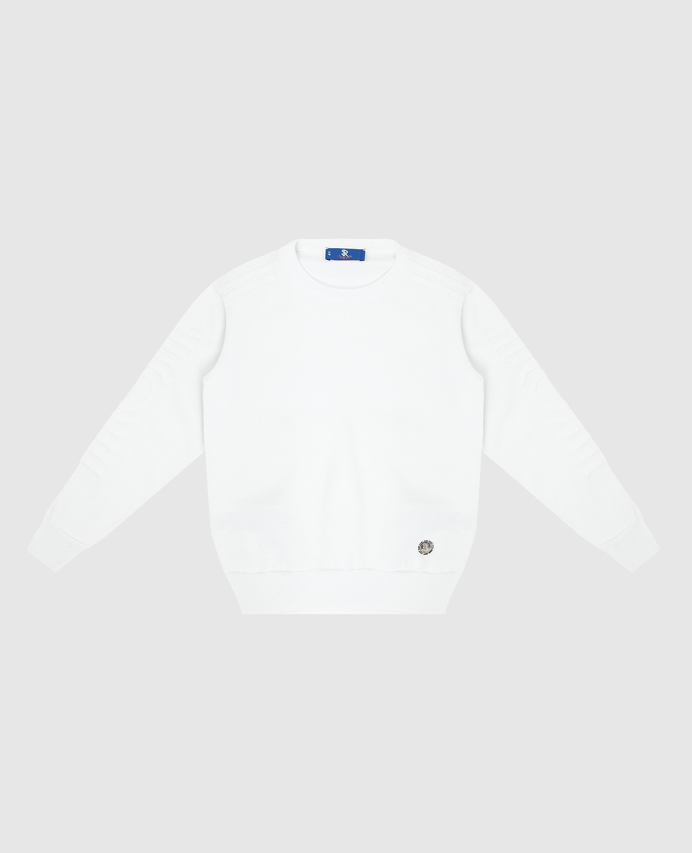 Children's white sweater with a pattern