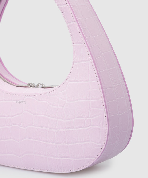 Coperni Розовая сумка мини Swipe Baguette из кожи крокодила COPFW21BA04400 изображение 5