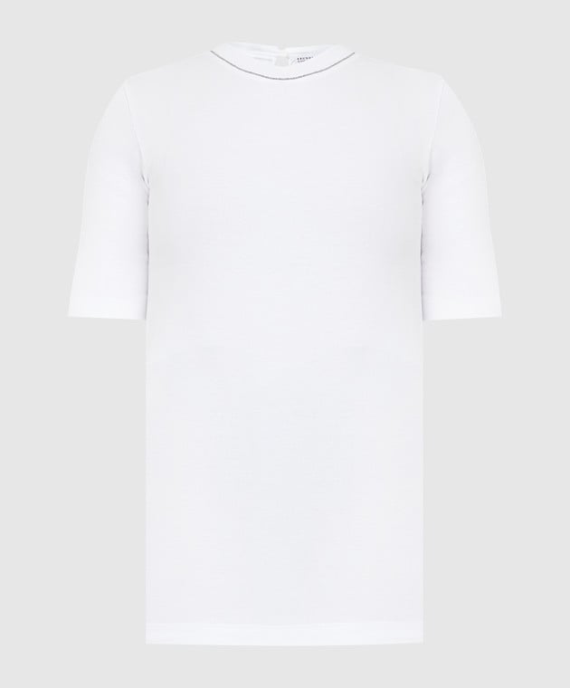 Brunello Cucinelli Белая футболка с цепочками M0TC8BJ310
